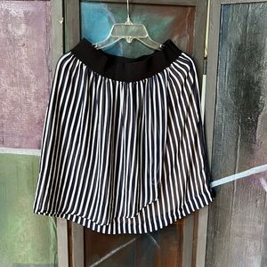 Focus 2000 blue and white stripe faux wrap skirt